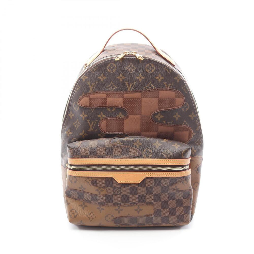 Louis Vuitton Discovery Backpack Rucksack Bag Canvas Leather Monogram Brown